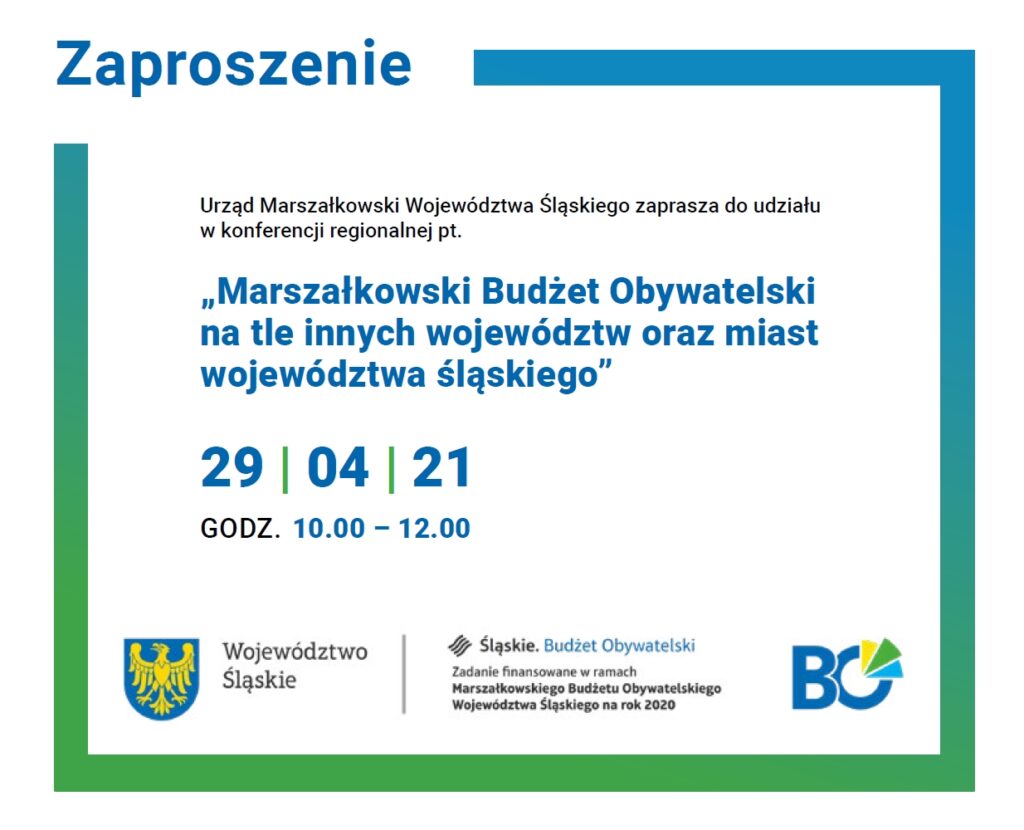 Zaproszenie na konferencje Marszałkowski Budżet Obywatelski