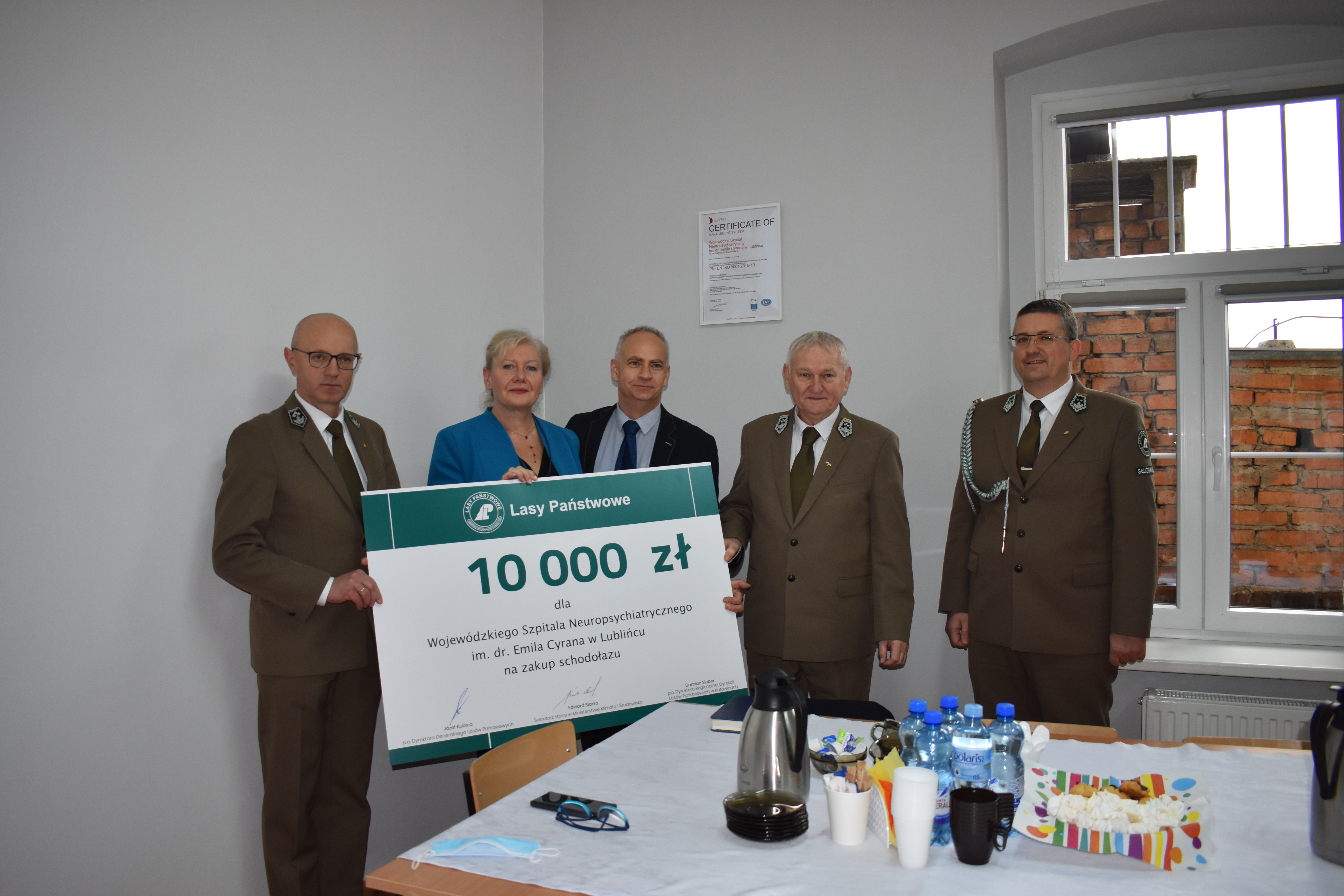 W dniu 14 listopada 2022r. Wojewódzki Szpital Neuropsychiatryczny im. dr. Emila Cyrana w Lublińcu otrzymał wsparcie finansowe z Lasów Państwowych. 